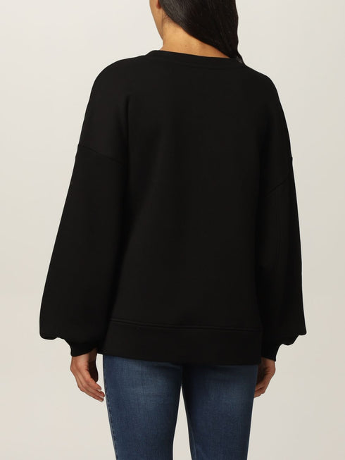 Felpa Donna 6K2M7J2JRGZ con logo oversize Nero EMPORIO ARMANI- Francavilla Moda